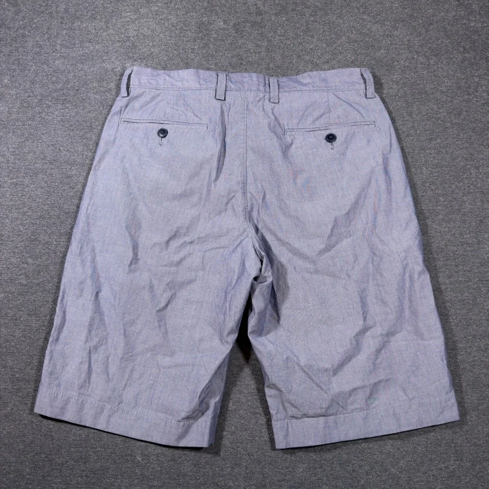 J. Crew Shorts Mens 30 Blue Striped Cotton Casual Summer Flat‎ Front 11